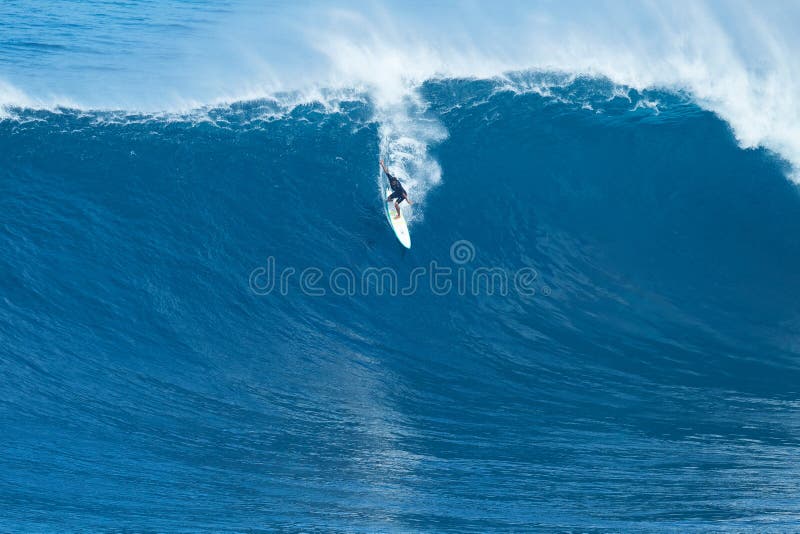 Surfer Rides GIant Wave at Jaws