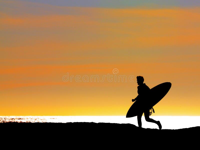 Surfer running out to sea