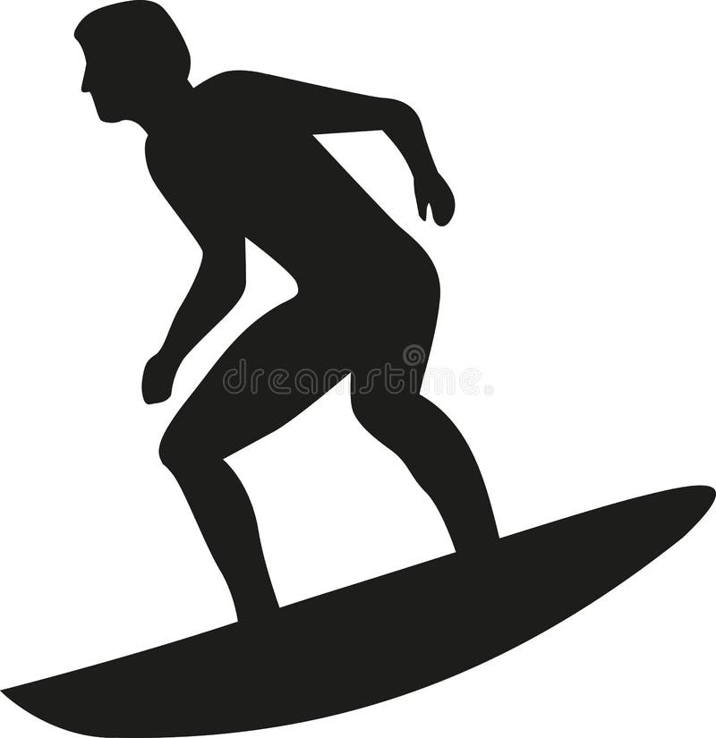 Surfer silhouette stock vector. Illustration of ocean - 106172385