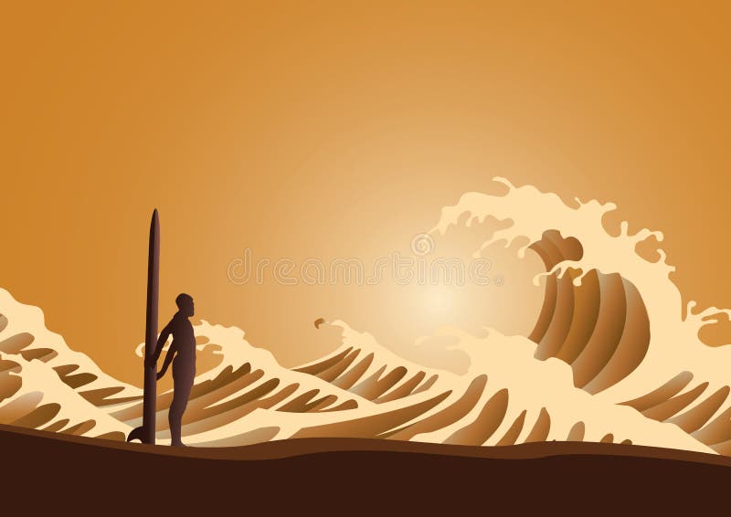 Surfer and waves