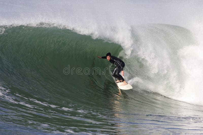 Surfing Take Off Wave stock photo. Image of hollow, ocean 33127224