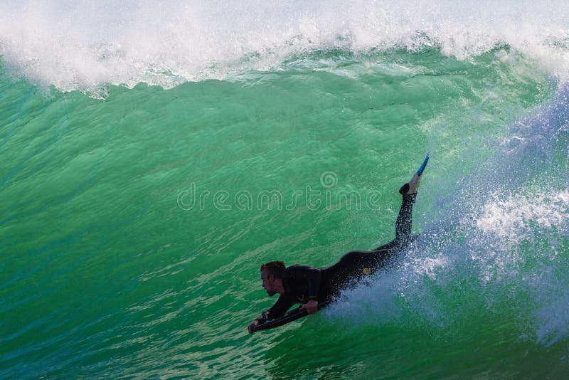 Rider Bodyboarding Wave Pool Editorial Photography Image of water