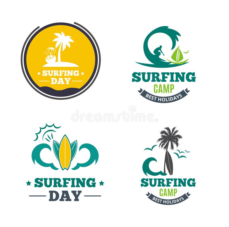 Surfing camp logo stock vector. Illustration of surf - 124980943