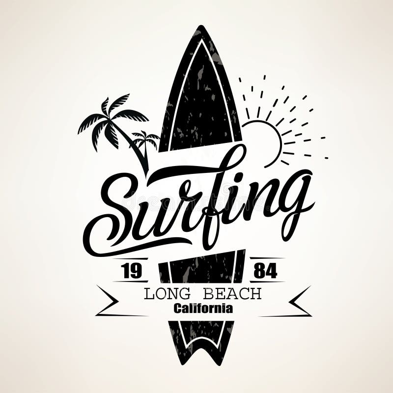 Surfing Emblem Set on Dark stock vector. Illustration of badge - 74560645