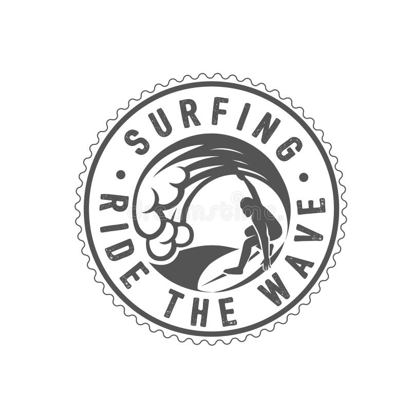 Surfing logo. Ride the wave. Surf rider. vector illustration Surfing logo. Ride the wave. Surf rider. vector illustration