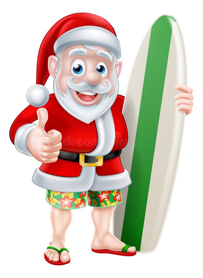 Surfing Santa Claus Stock Illustrations 310 Surfing Santa Claus