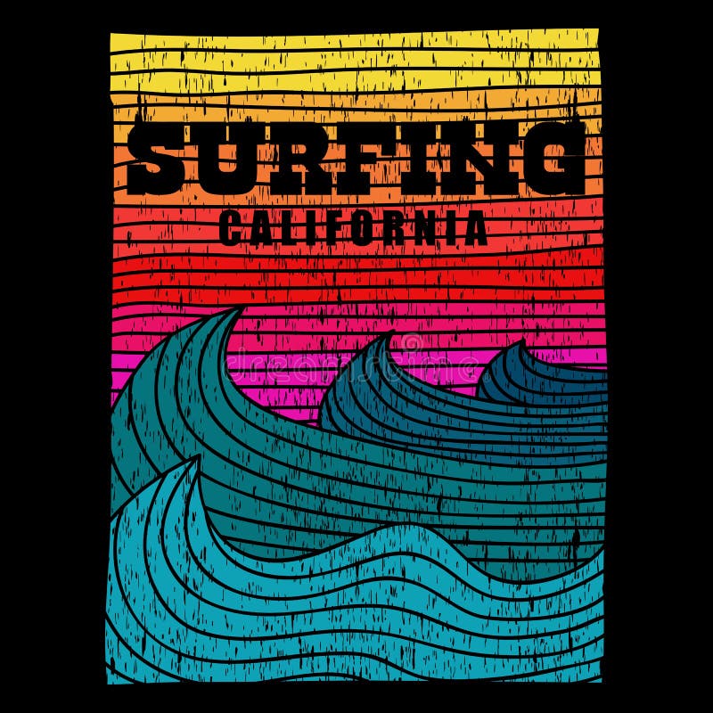 Surfing sea california retro vector illustration vector illustration Surfing sea california retro vector illustration vector illustration
