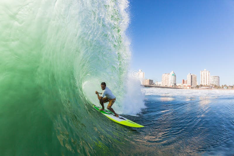 Surfing SUP Tube Wave Durban Water Action Editorial Photo Image of