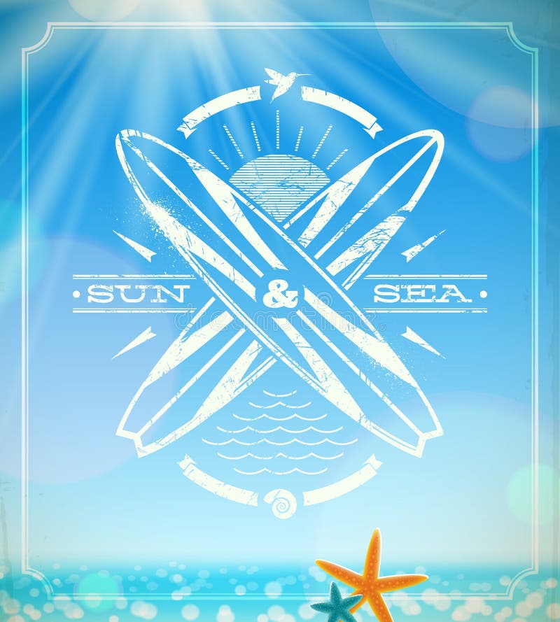 Surfingu grunge rocznika emblemat ilustracji Surfingu grunge rocznika emblemat ilustracji