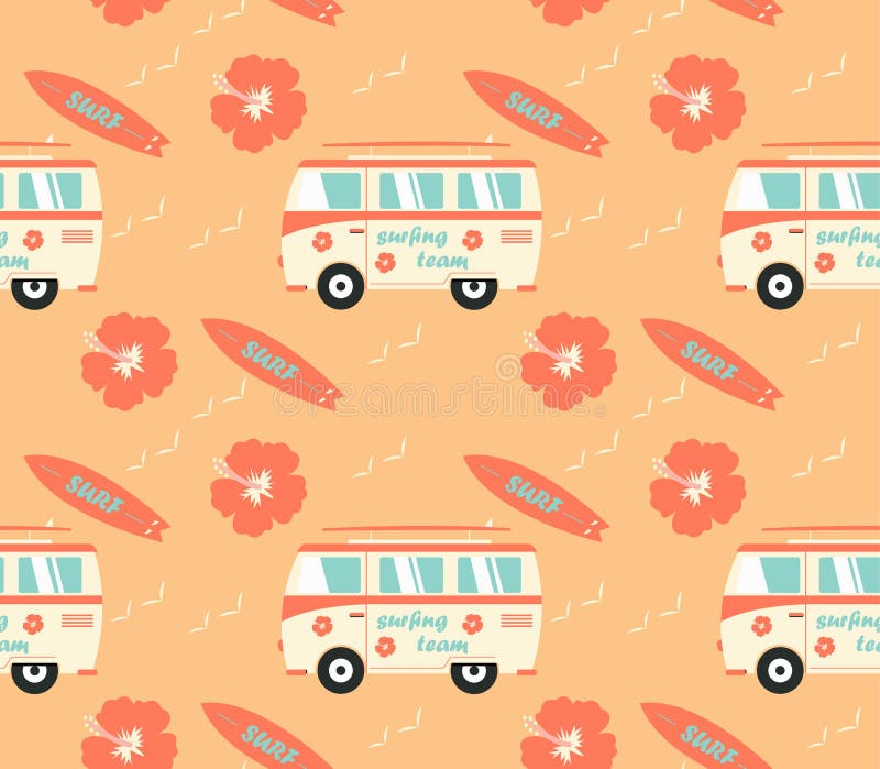 Surfplanken naadloos patroon royalty-vrije illustratie Surfplanken naadloos patroon royalty-vrije illustratie