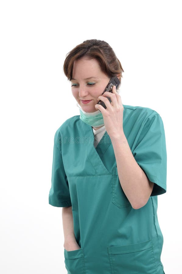 Surgeon calling by phone