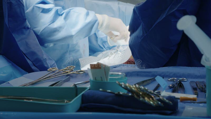 Surgeons during an open heart surgery