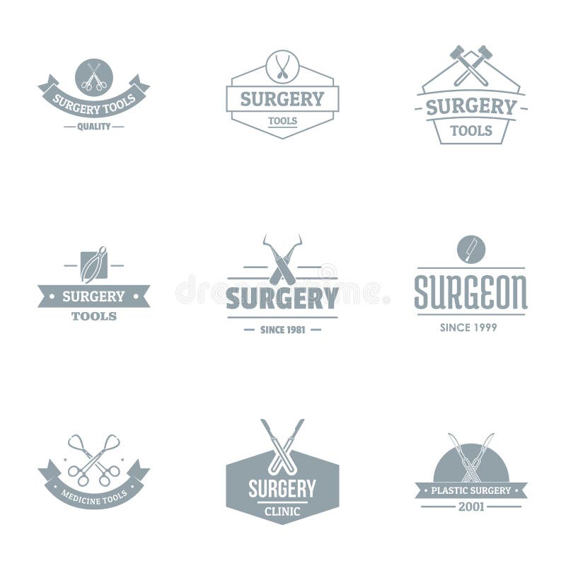 Surgery Logo Set, Simple Style Stock Vector Illustration of heart
