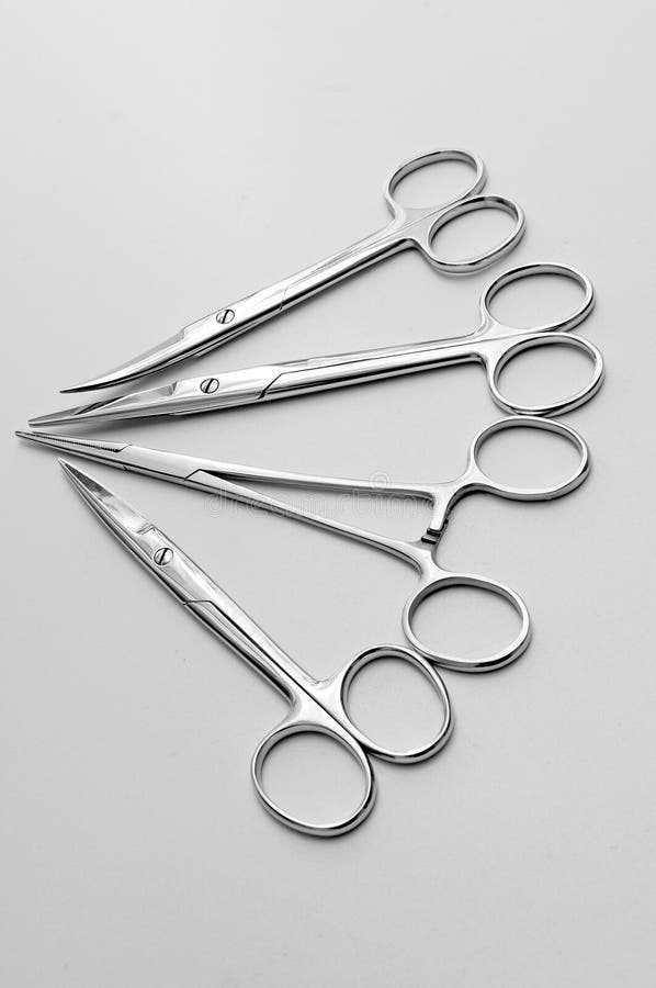 Surgical scissors stock photo. Image of clamps, light 12589008