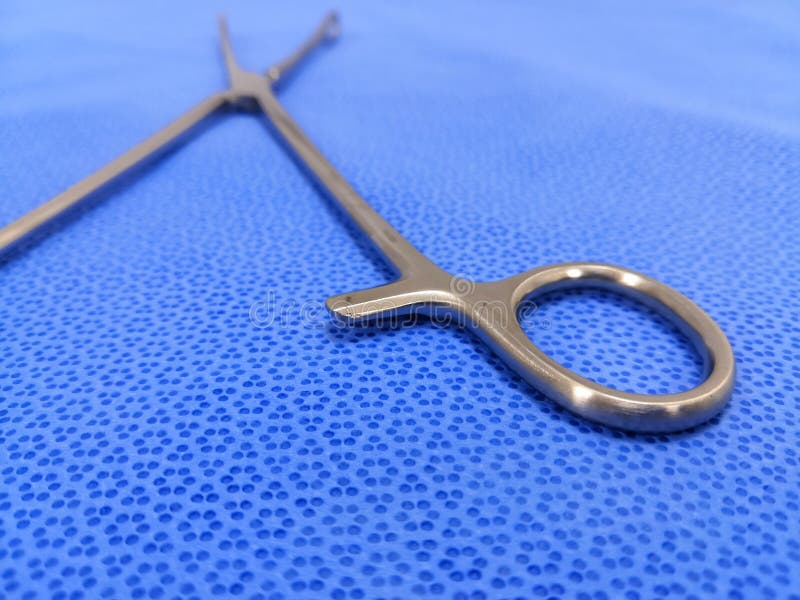 Surgical Sponge Holder Holding Ring. Selective Focus Stock Image