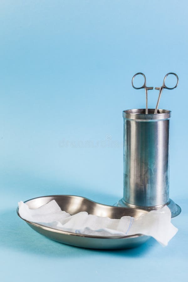 Surgical Trays and Cups on the Surgical Table Stock Photo Image of hospital, medical 117379392