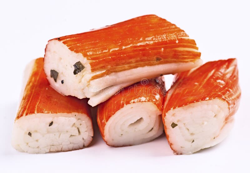 Surimi on white background stock image. Image of background 104999683