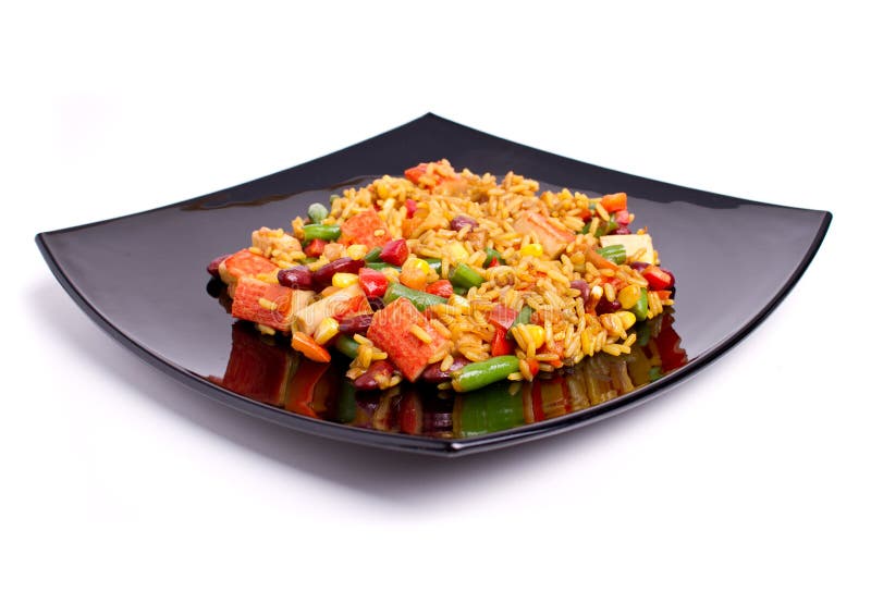 Surimi rice stock image. Image of green, fish, restaurant 16607567