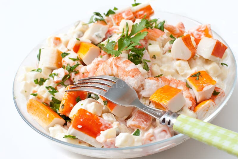 Surimi salad stock image. Image of plate, fresh, edible 20752197
