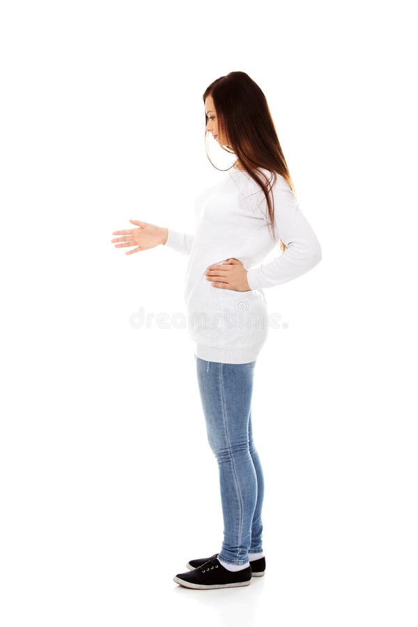 Surprise désagréable enceinte de jeune femme images stock Surprise désagréable enceinte de jeune femme images stock