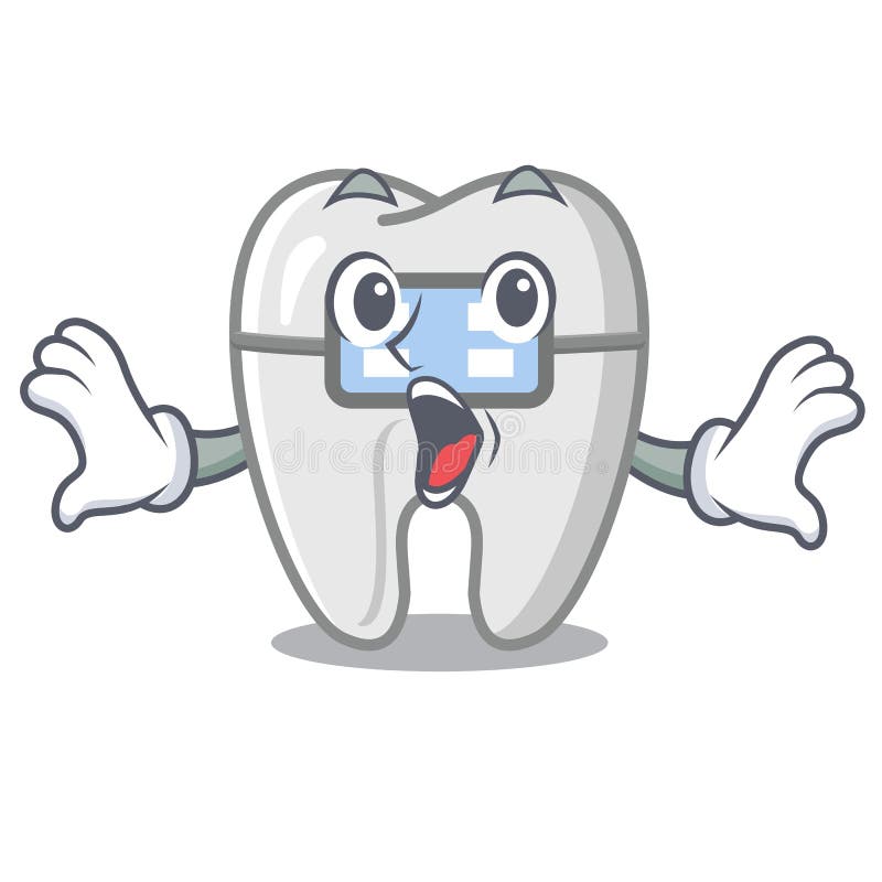 Surprised Braces in the a Cartoon Shape Stock Vector - Illustration of