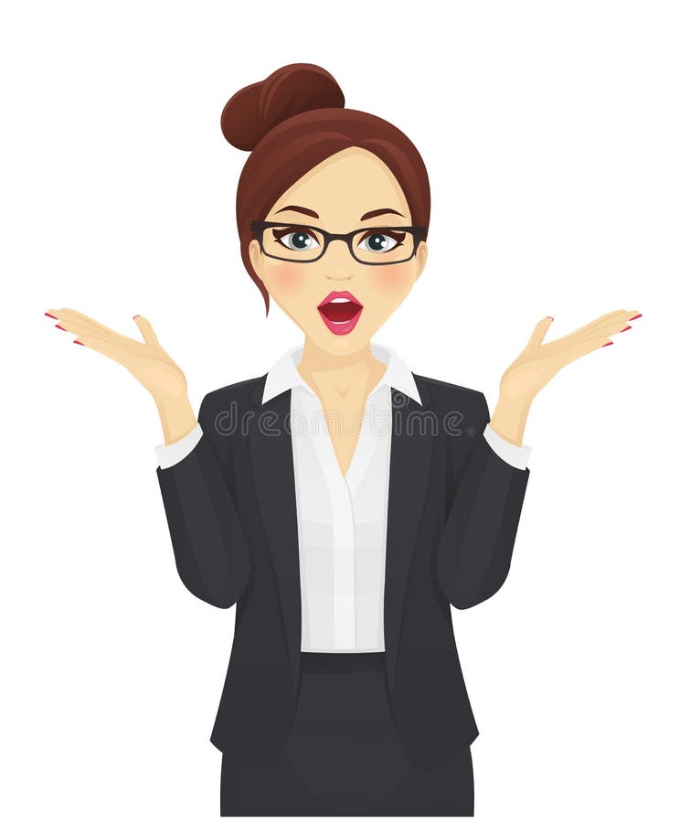 Surprised business woman stock illustration