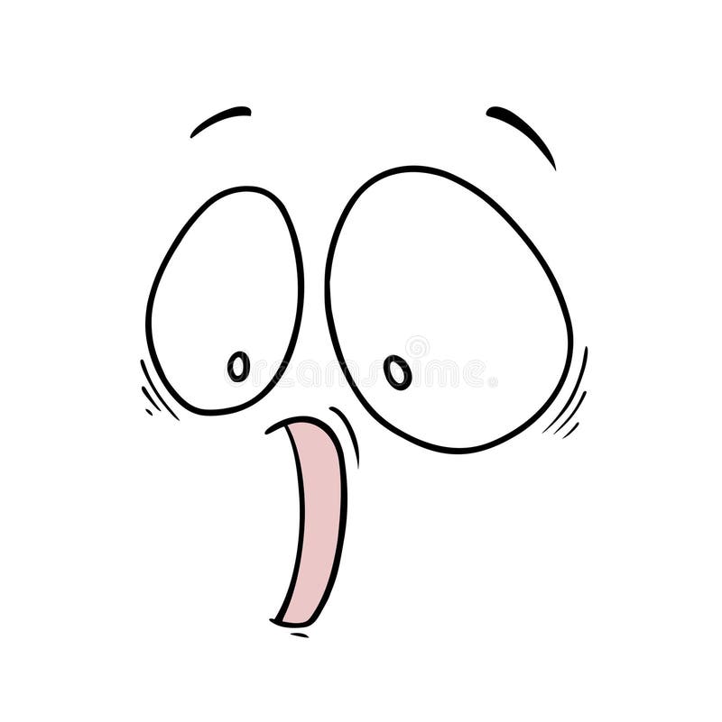Surprised cartoon expression stock illustration