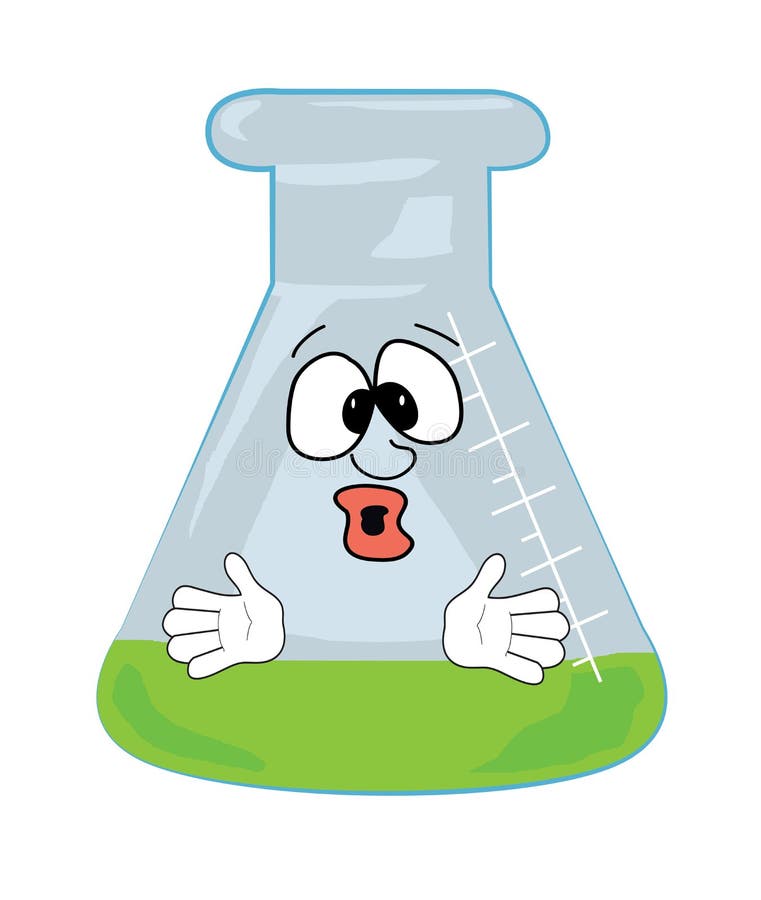 Surprised Chemical Flask Cartoon Stock Illustration Illustration of