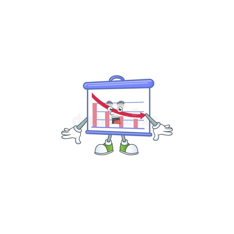 Surprised down graphic board for decrease report vector illustration. Decrease vector illustration vectors