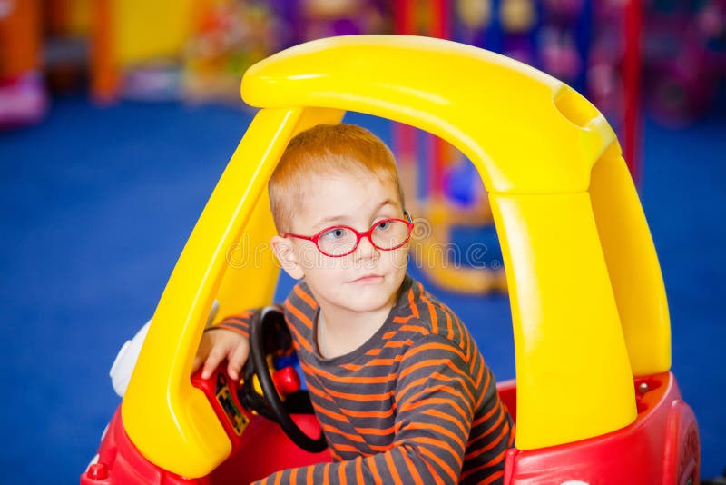 Surprised Five Years Old Boy Wearing Glasses Stock Image Image of