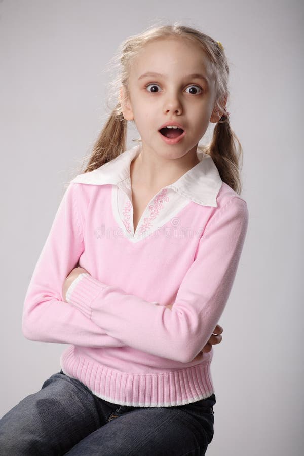 Young Girl in Hot Pink Clothes Stock Image - Image of outgoing, curly:  3485123