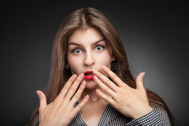 Portrait Of A Surprised Girl With Wide-opened Eyes Stock Image - Image ...