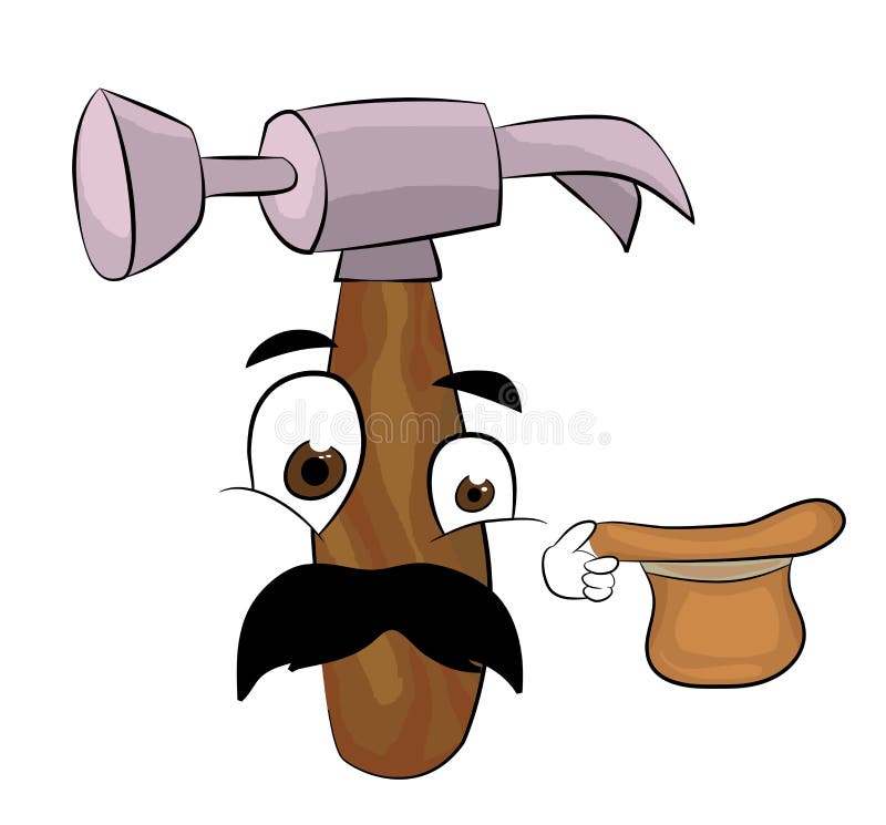 Sad hammer cartoon stock illustration. Illustration of character 44105158