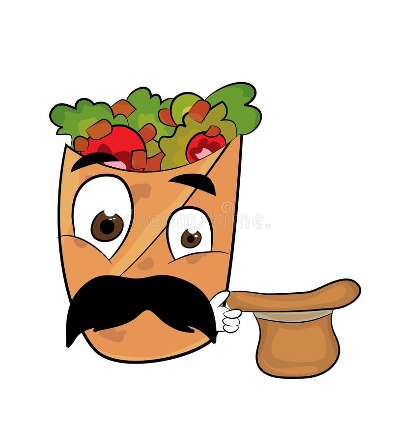 Surprised kebab cartoon stock illustration. Illustration of character ...