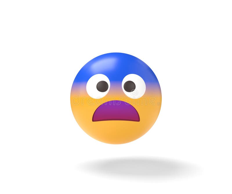 Open Mouth Fear Face Emoji Orange