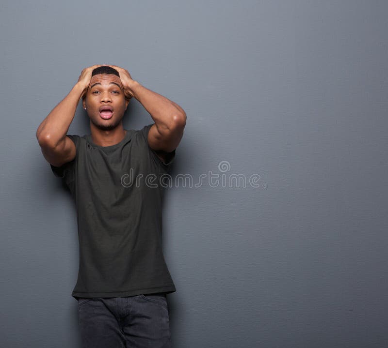 140 Facial Expression Black Man Hands Head Surprised Stock Photos ...