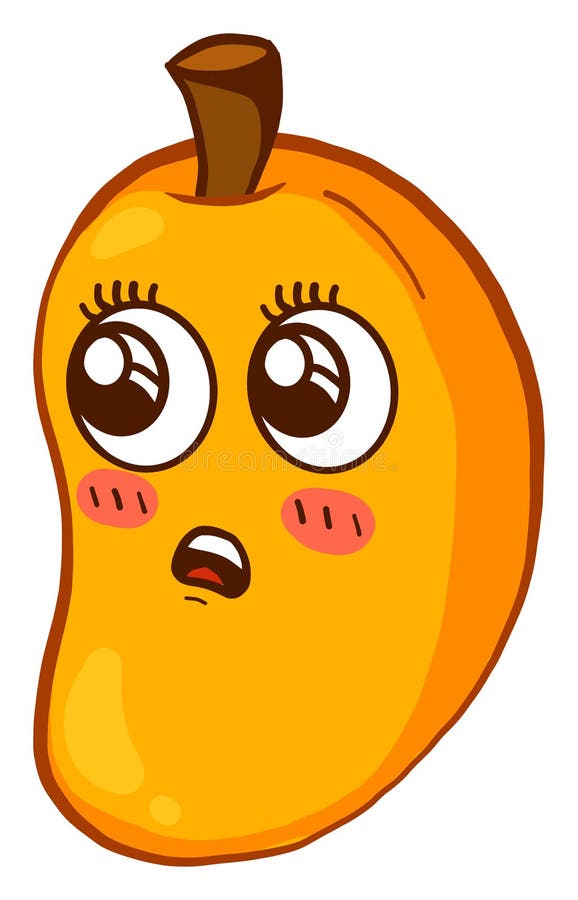 Surprised mango, illustration, vector stock illustration