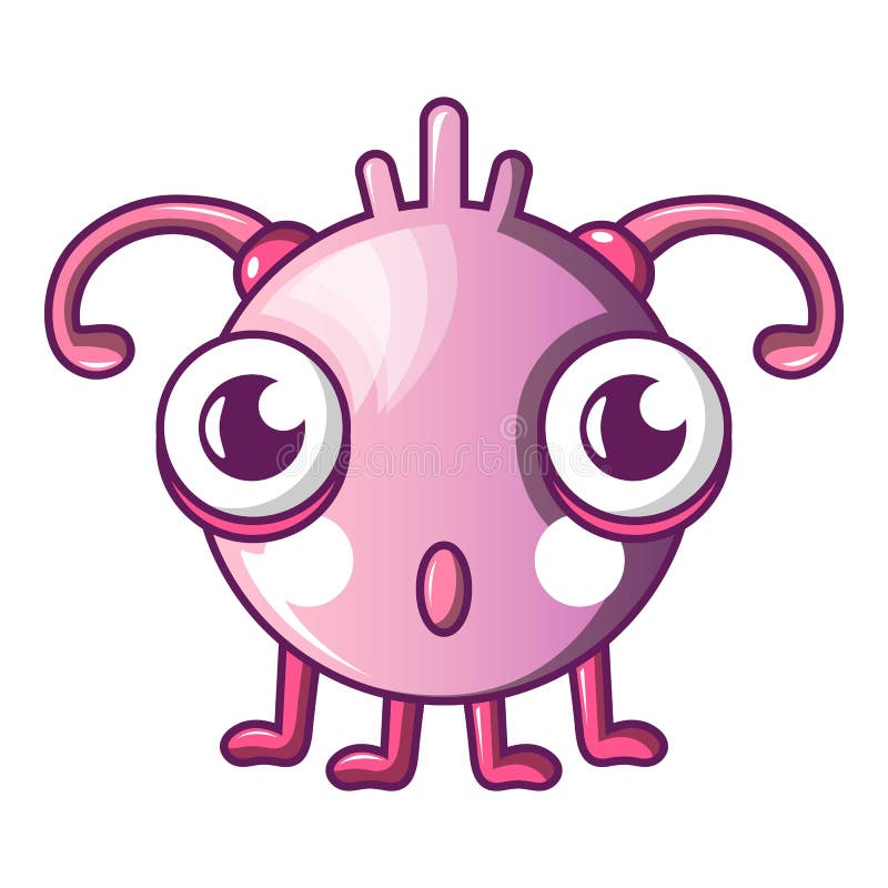 Surprised monster icon, cartoon style vector illustration
