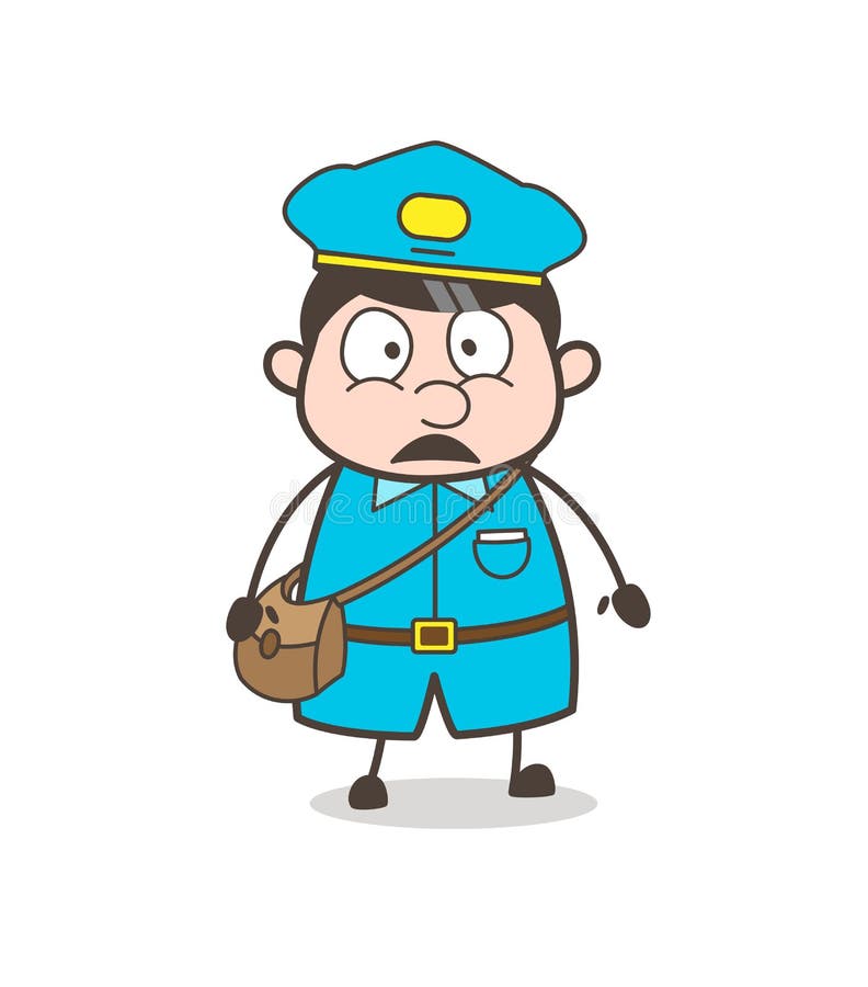 Surprised Postman Face Vector Illustration Stock Illustration ...