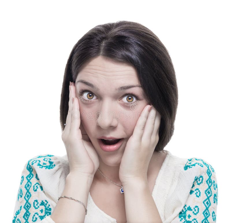 Young surprised woman. stock photo. Image of attractive - 33985812