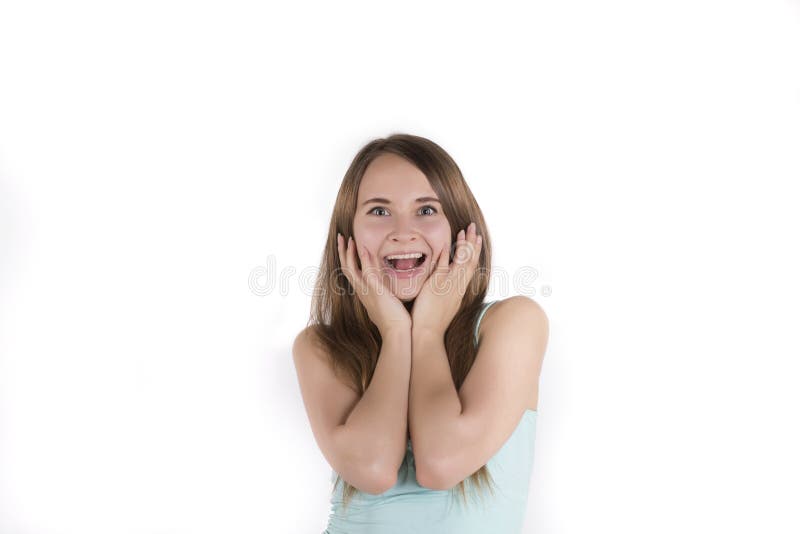 Surprised young woman stock image. Image of facial, flirtatious - 64808705