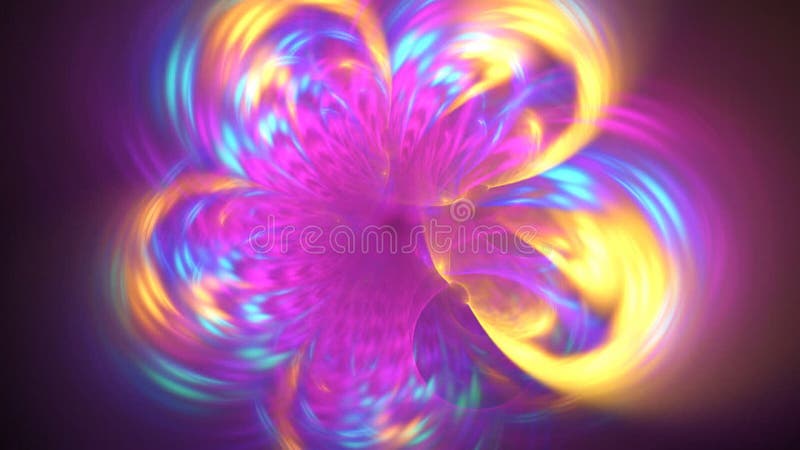 Surreal abstract space with colorful round shapes motion. stock illustration