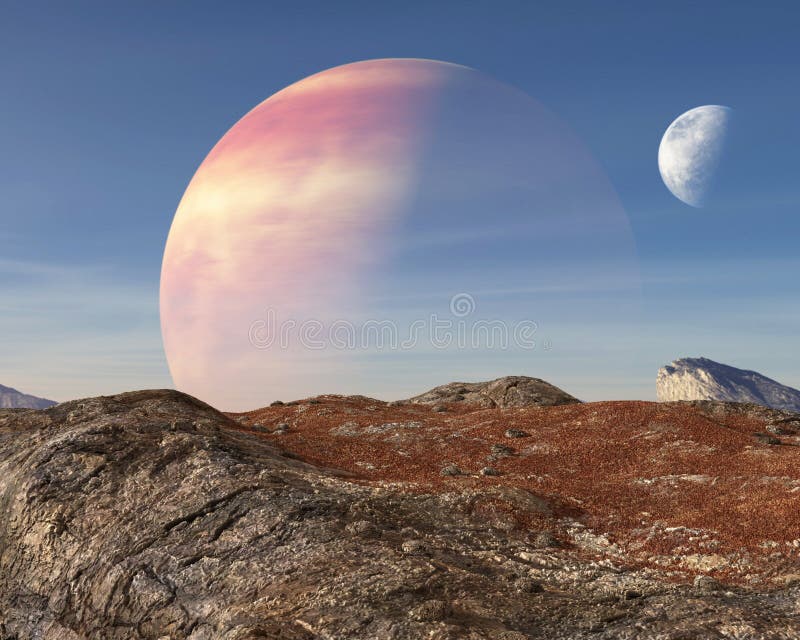 Surreal Alien Planet, Moon Background