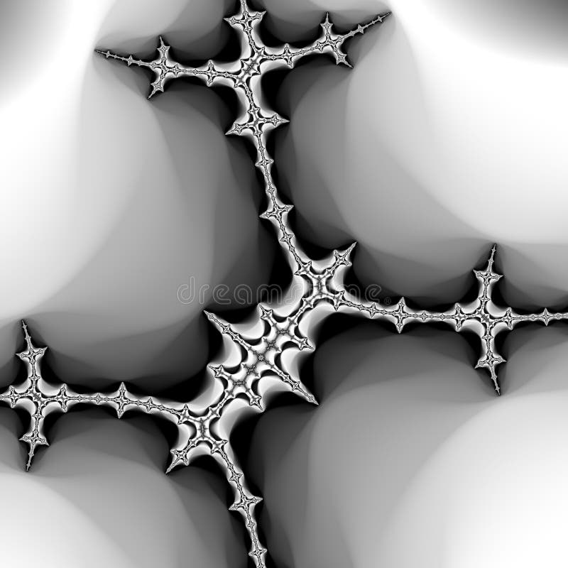 Surreal background / fractal black white bone, scull and crossbones vector illustration