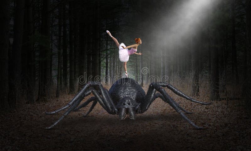 Surreal Ballerina Dancer, Monster Spider vector illustration Surreal Ballerina Dancer, Monster Spider vector illustration