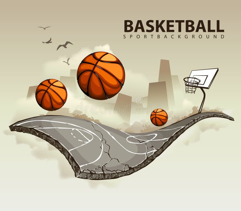 Surreal basketbalhof vector illustratie Surreal basketbalhof vector illustratie