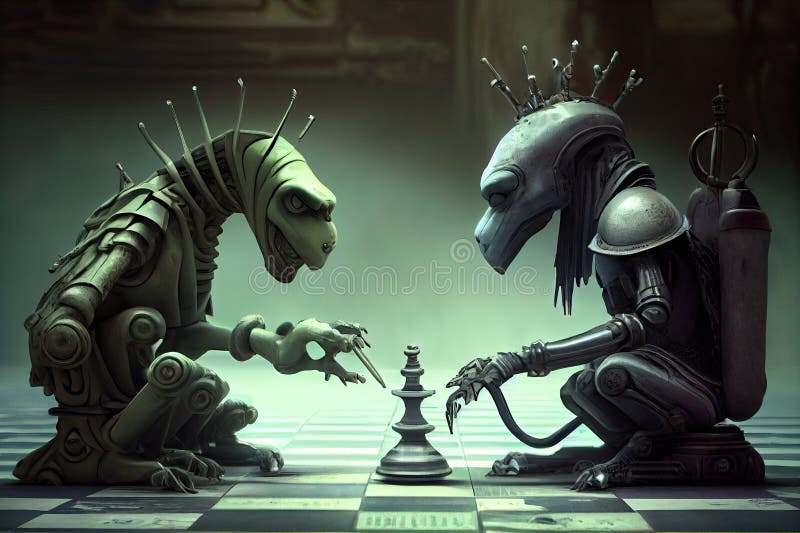 Robot Alien Playing Chess - Lichess Down Image Poster for Sale by  GambitChess