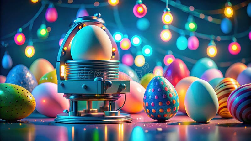 A Surreal Easter Egg Coloring Machine Magical Minimalist and Vibrant ...