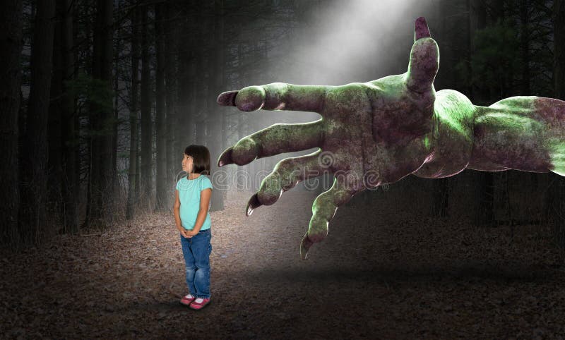 Surreal Halloween, Meisje, Kinderjaren, Nachtmerrie, Verschrikking, Verschrikking stock foto's Surreal Halloween, Meisje, Kinderjaren, Nachtmerrie, Verschrikking, Verschrikking stock foto's