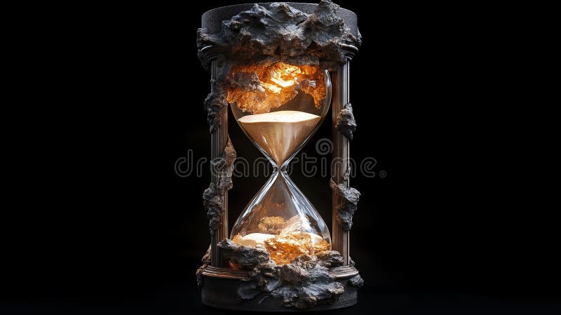 Surreal hourglass with reverse sand flow symbolizing inverted time concepts royalty free stock images
